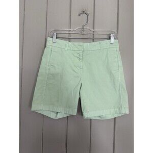 J. Crew Stretch Chino Mid-Rise Shorts 7" Inseam 2 Light Green H5809